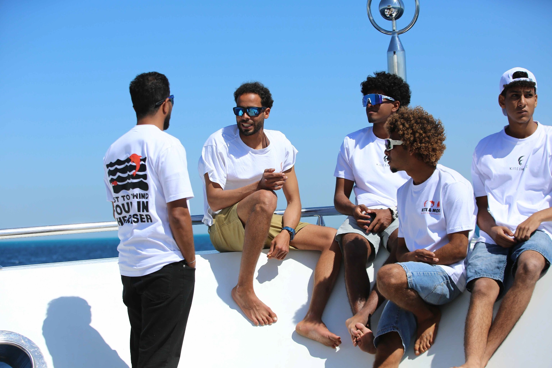 Crew hanging out on the safari boat