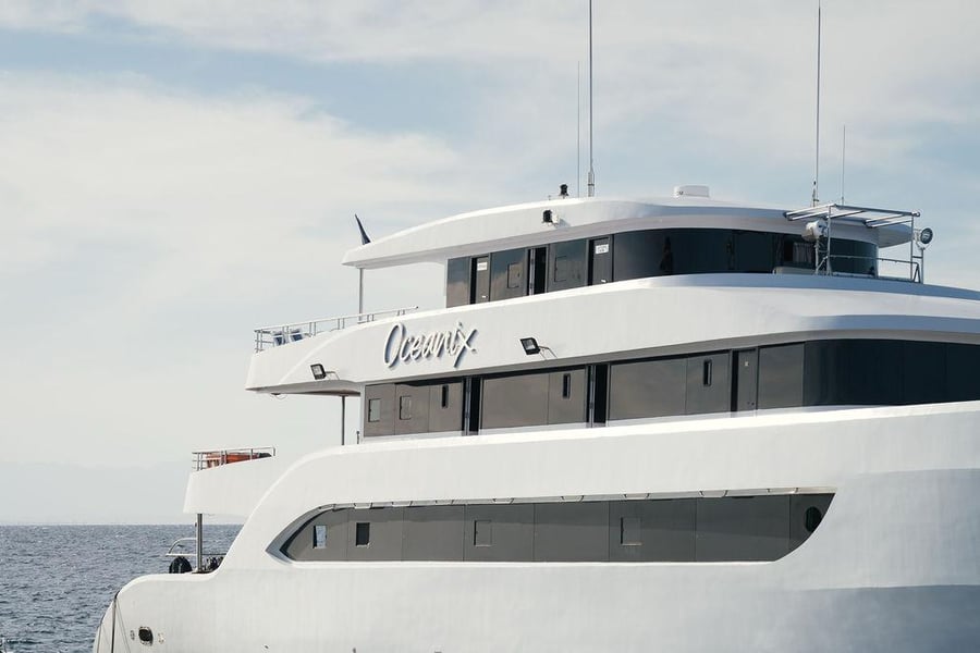 M/Y Ocean X bow on the Red Sea